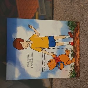Winnie the Pooh and Christopher Robin commemorative sheet issue of Ghana.